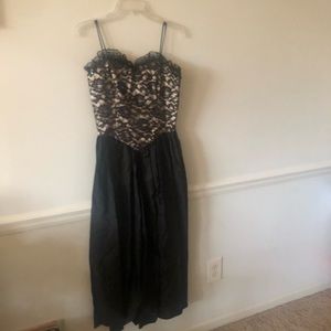 NWT Vintage J C Penney Black Lace and Taffeta Dress